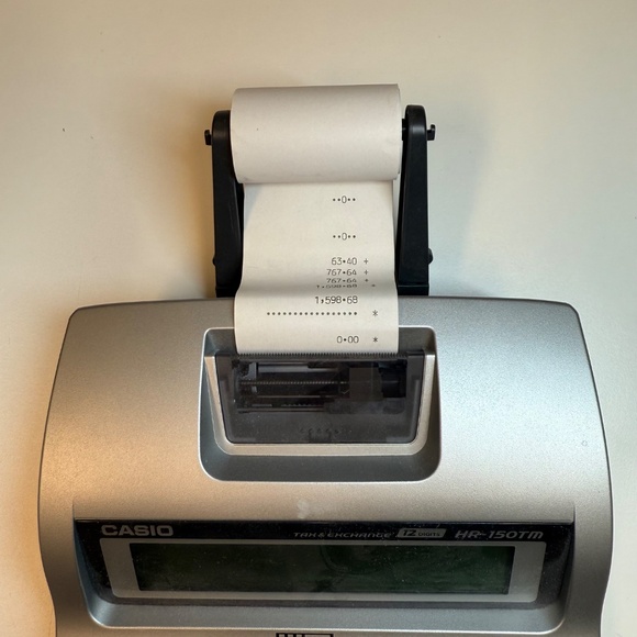 Casio HR150TM 12 Digit Silver Gray Desktop Printing Calculator - Picture 4 of 11